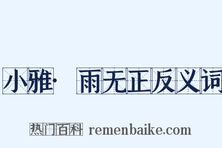 小雅·雨无正反义词是什么意思的图片